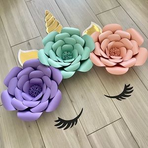 Unicorn Paper Flower Decor
